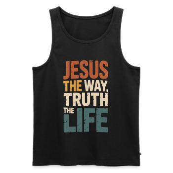 Jesus The Way The Truth The Life - Men's Premium Organic Tank Top - black - Front - Michal (187cm)