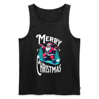 Snowboard Santa Claus - Männer Premium Bio Tank Top - Schwarz - Vorne - AI Model Male 178 light (178cm)