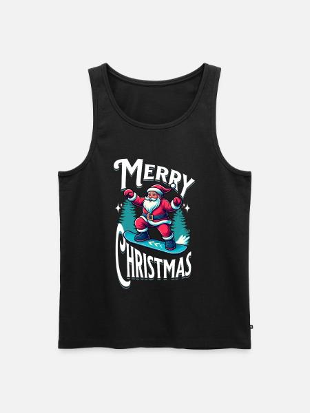 Snowboard Santa Claus - Männer Premium Bio Tank Top - Schwarz
