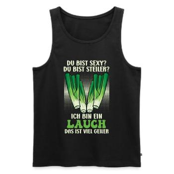 Gym DU BIST SEXY DU BIST STEILER BIN EIN LAUCH - Männer Premium Bio Tank Top - Schwarz - Vorne - AI Model Male 178 light (178cm)