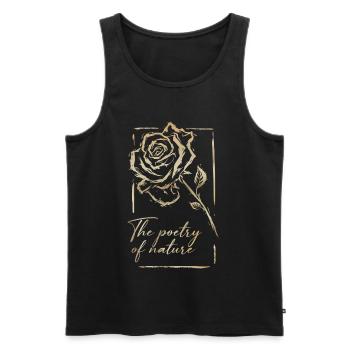 Rose with frame and lettering - Men's Premium Organic Tank Top - black - Front - AI Model Male 178 light (178cm)