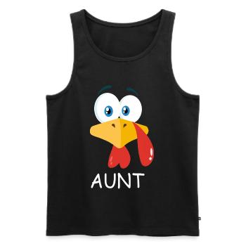Auntie Turkey Funny Thanksgiving Gift For Aunt - Men's Premium Organic Tank Top - black - Front - AI Model Male 178 light (178cm)