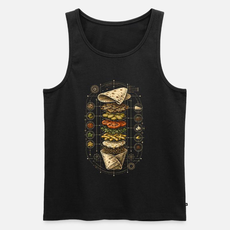 Libanon Libanese Shawarma Blueprint - Männer Premium Bio Tank Top - Schwarz