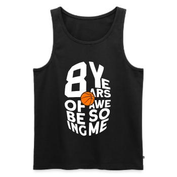 8 ANS À ÊTRE UN BASKET GÉNIAL 8E ANNIVERSAIRE - Débardeur bio Premium Homme - noir - Devant - Michal (187cm)