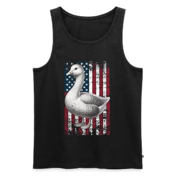 Embden Goose US Emdengans - Men's Premium Organic Tank Top - black - Front - Michal (187cm)