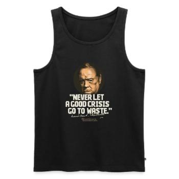 Churchill Zitat über Krisen - Männer Premium Bio Tank Top - Schwarz - Vorne - AI Model Male 178 light (178cm)