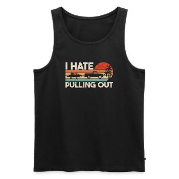 Ich hasse es, einen Retro-Bootskapitän herauszuziehen - Männer Premium Bio Tank Top - Schwarz - Vorne - AI Model Male 178 light (178cm)