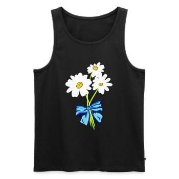 Marguerites - Débardeur bio Premium Homme - noir - Devant - Michal (187cm)