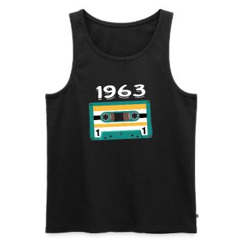 Vintage 1963 Anniversary 1963 Cassette - Men's Premium Organic Tank Top - black - Front - Michal (187cm)