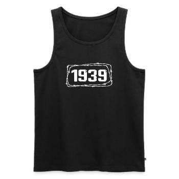 Vintage Fabriqué En 1939 - Anniversaire 85 ans - Débardeur bio Premium Homme - noir - Devant - Michal (187cm)