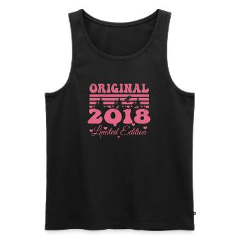 Geschenk zum 6-jährigen Jubiläum für Frauen 2018 | Jahrgang 2018 - Männer Premium Bio Tank Top - Schwarz - Vorne - Michal (187cm)