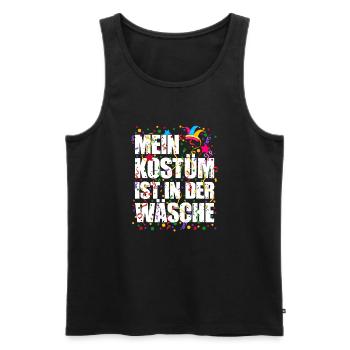 Mein Kostüm ist in der Wäsche Fasching Karneval - Männer Premium Bio Tank Top - Schwarz - Vorne - AI Model Male 178 light (178cm)