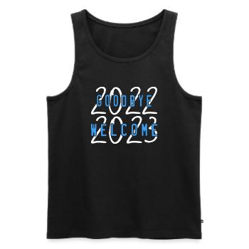 welcome 2023 - Débardeur bio Premium Homme - noir - Devant - AI Model Male 178 light (178cm)