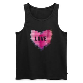 Hearts,Heart,Love,Love,Red, Psychedelic,Pink - Men's Premium Organic Tank Top - black - Front - Michal (187cm)