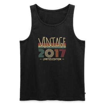 Vintage 2017 Retro Birthday Gift2017 - Men's Premium Organic Tank Top - black - Front - Michal (187cm)