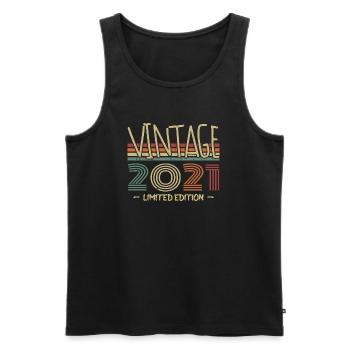 Jahrgang 2021 Retro 2021 Geburtstagsgeschenk - Männer Premium Bio Tank Top - Schwarz - Vorne - AI Model Male 178 light (178cm)
