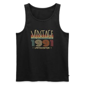 Jahrgang 1991 Retro 1991 Geburtstagsgeschenk - Männer Premium Bio Tank Top - Schwarz - Vorne - AI Model Male 178 light (178cm)