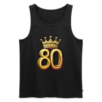 80 Zahl Krone - Männer Premium Bio Tank Top - Schwarz - Vorne - Michal (187cm)