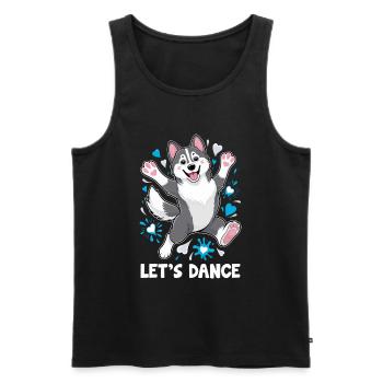 Ein Husky Dancing Let's Dance For Dancing Dancer - Männer Premium Bio Tank Top - Schwarz - Vorne - Michal (187cm)