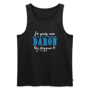 Je suis un daron de dingue !! - Débardeur bio Premium Homme - noir - Devant - AI Model Male 178 light (178cm)