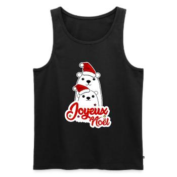 Joyeux Noel Noël fêter noël - Débardeur bio Premium Homme - noir - Devant - Michal (187cm)