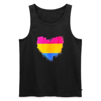 pansexual,heart,LGBT,flag,graphic - Men's Premium Organic Tank Top - black - Front - Michal (187cm)