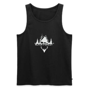 black forest,Jäger,wild,wald,hirsch,Adler,geweih - Männer Premium Bio Tank Top - Schwarz - Vorne - AI Model Male 178 light (178cm)