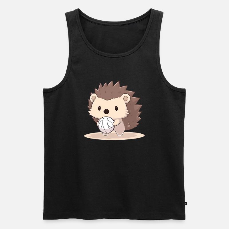 Igel Beachvolleyball - Männer Premium Bio Tank Top - Schwarz