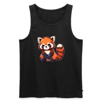 Roter Panda - Männer Premium Bio Tank Top - Schwarz - Vorne - AI Model Male 178 light (178cm)
