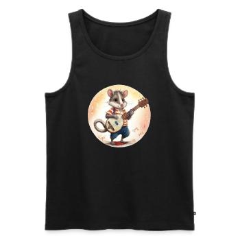 L’opossum joue du banjo - Débardeur bio Premium Homme - noir - Devant - Michal (187cm)