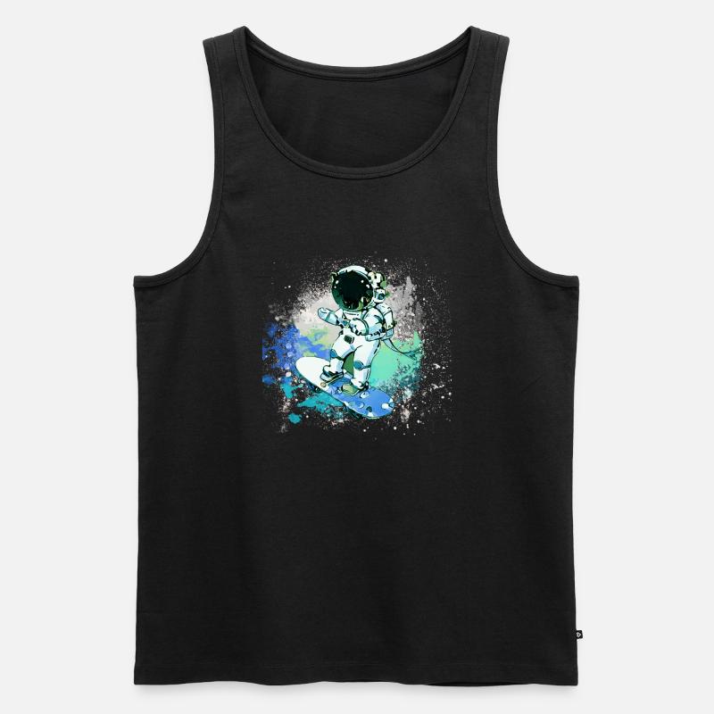 graffiti,skateboard,malerei,Astronaut - Männer Premium Bio Tank Top - Schwarz