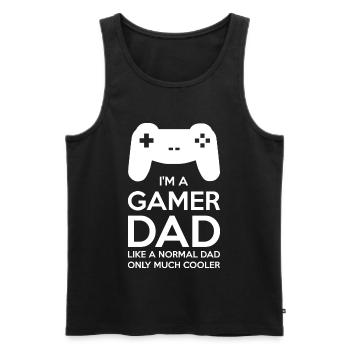 GAMER PAPA - Débardeur bio Premium Homme - noir - Devant - AI Model Male 178 light (178cm)