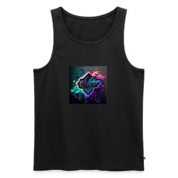 Gamers don't die, they respawn, Gaming Motiv - Männer Premium Bio Tank Top - Schwarz - Vorne - Michal (187cm)