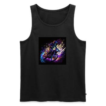 cool motocrosser in black light style - Men's Premium Organic Tank Top - black - Front - AI Model Male 178 light (178cm)