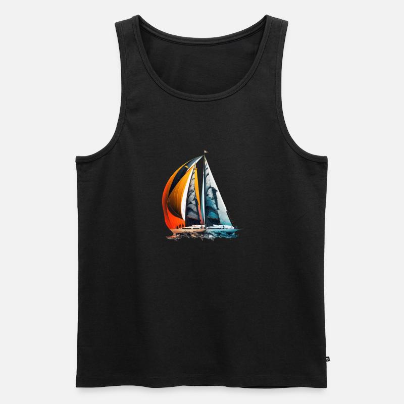 Segelschiffe bei einer Regatta - Männer Premium Bio Tank Top - Schwarz