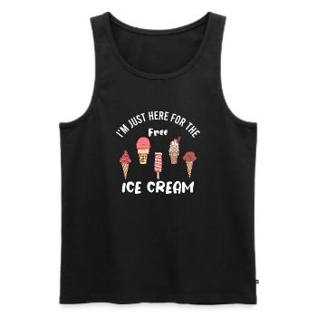 Ich Bin Nur Wegen Des Kostenlosen Eises Hier - Männer Premium Bio Tank Top - Schwarz - Vorne - Michal (187cm)