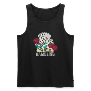 Gambling Glückspiel Kasino Vintage Gambler Sprüche - Männer Premium Bio Tank Top - Schwarz - Vorne - AI Model Male 178 light (178cm)