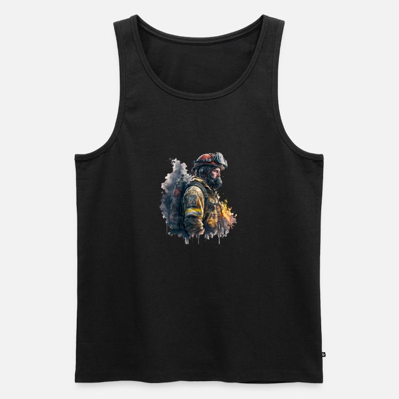 Feuerwehrmann im Einsatz - Männer Premium Bio Tank Top - Schwarz