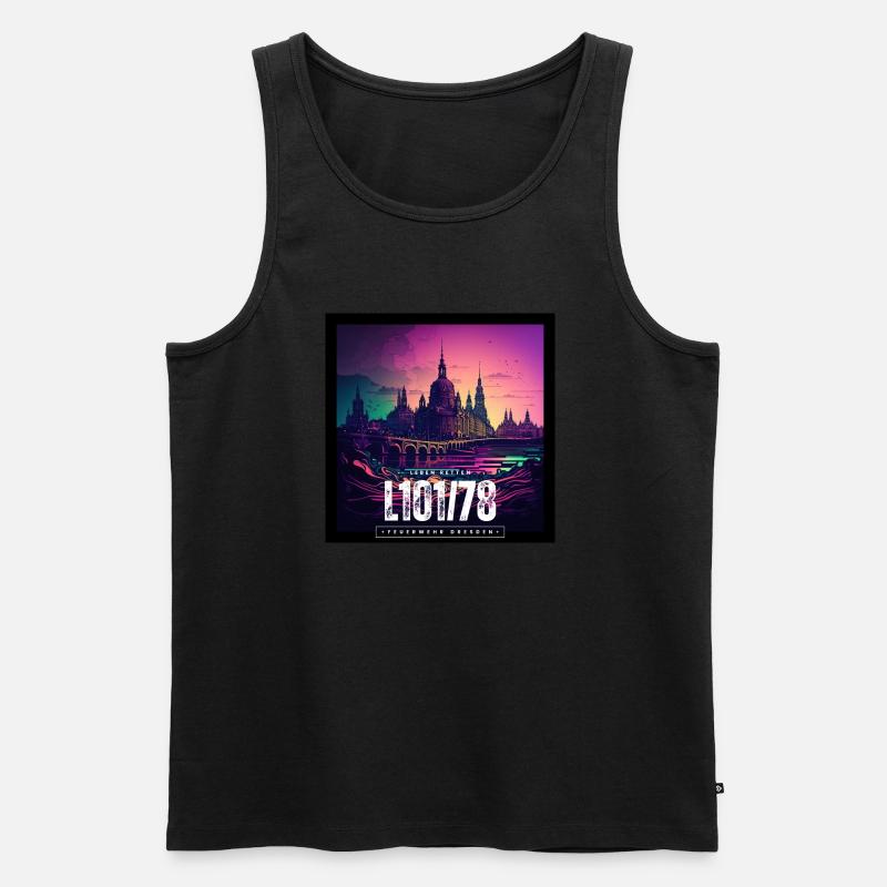 Skyline Dresden - Männer Premium Bio Tank Top - Schwarz