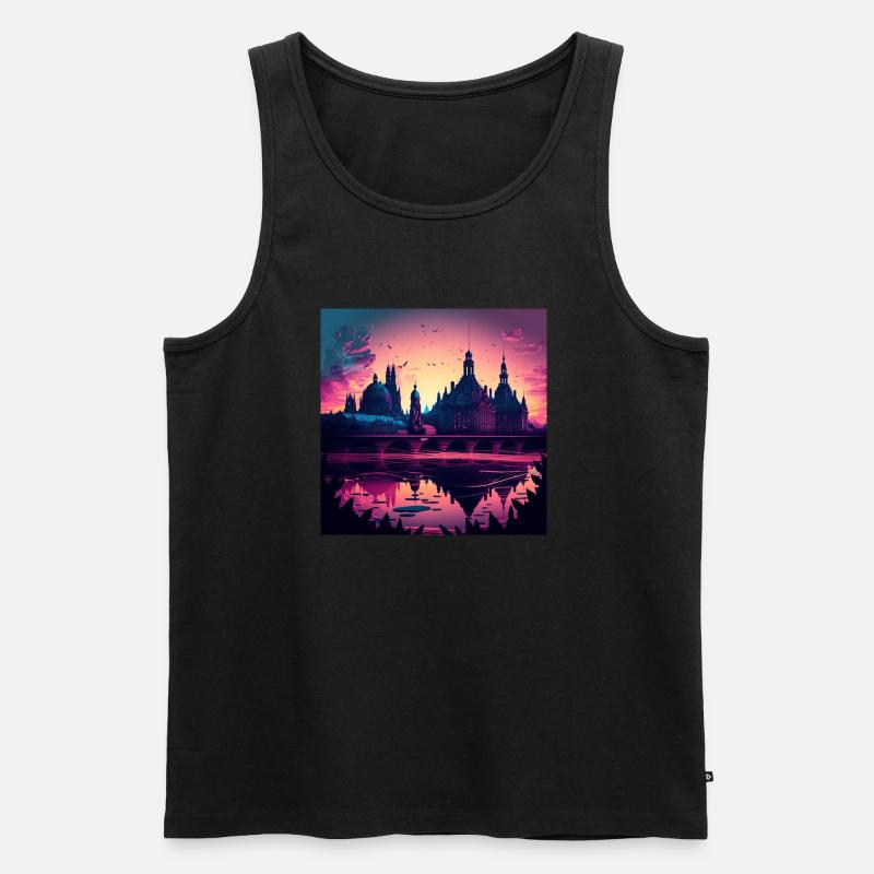 Skyline Dresden - Männer Premium Bio Tank Top - Schwarz