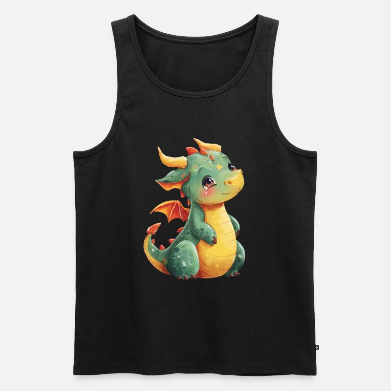 Süßer Baby Drache - Männer Premium Bio Tank Top - Schwarz