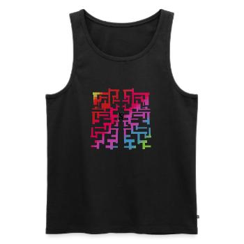Rainbow Mosaic - Men's Premium Organic Tank Top - black - Front - AI Model Male 178 light (178cm)