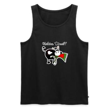 dirndl,welches dirndl,kuh, volksfest - Männer Premium Bio Tank Top - Schwarz - Vorne - Michal (187cm)