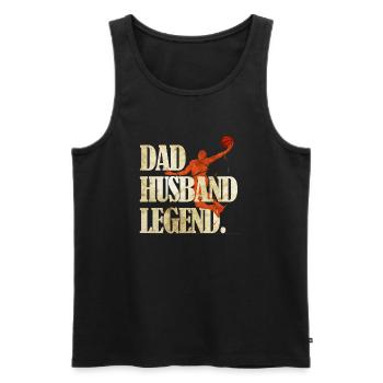 Basketball dad - Men's Premium Organic Tank Top - black - Front - Michal (187cm)