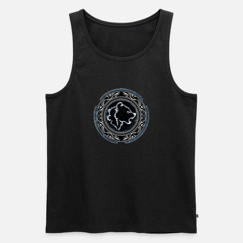Wikinger Berserker Bär - Männer Premium Bio Tank Top - Schwarz