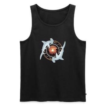 Hammerhead Shark Hawaiian - Men's Premium Organic Tank Top - black - Front - Michal (187cm)