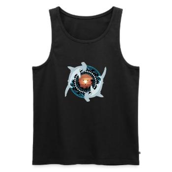 Hammerhead Shark Hawaiian - Men's Premium Organic Tank Top - black - Front - Michal (187cm)