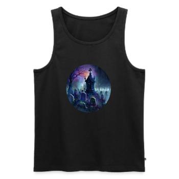 Graveyard - Men's Premium Organic Tank Top - black - Front - AI Model Male 178 light (178cm)