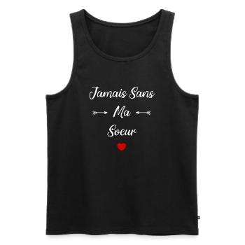 Jamais sans ma Soeur - Débardeur bio Premium Homme - noir - Devant - Michal (187cm)
