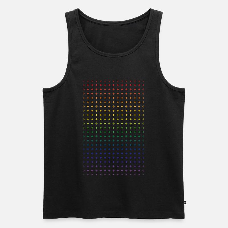 LGBT-Regenbogenmuster - Männer Premium Bio Tank Top - Schwarz
